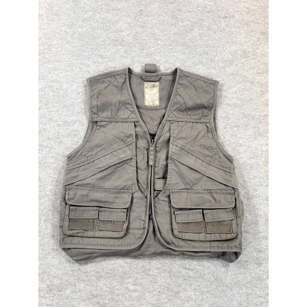 Master Sportsman Utility Vest Mens Large Gray Hunting Fishing Shooting Gilet